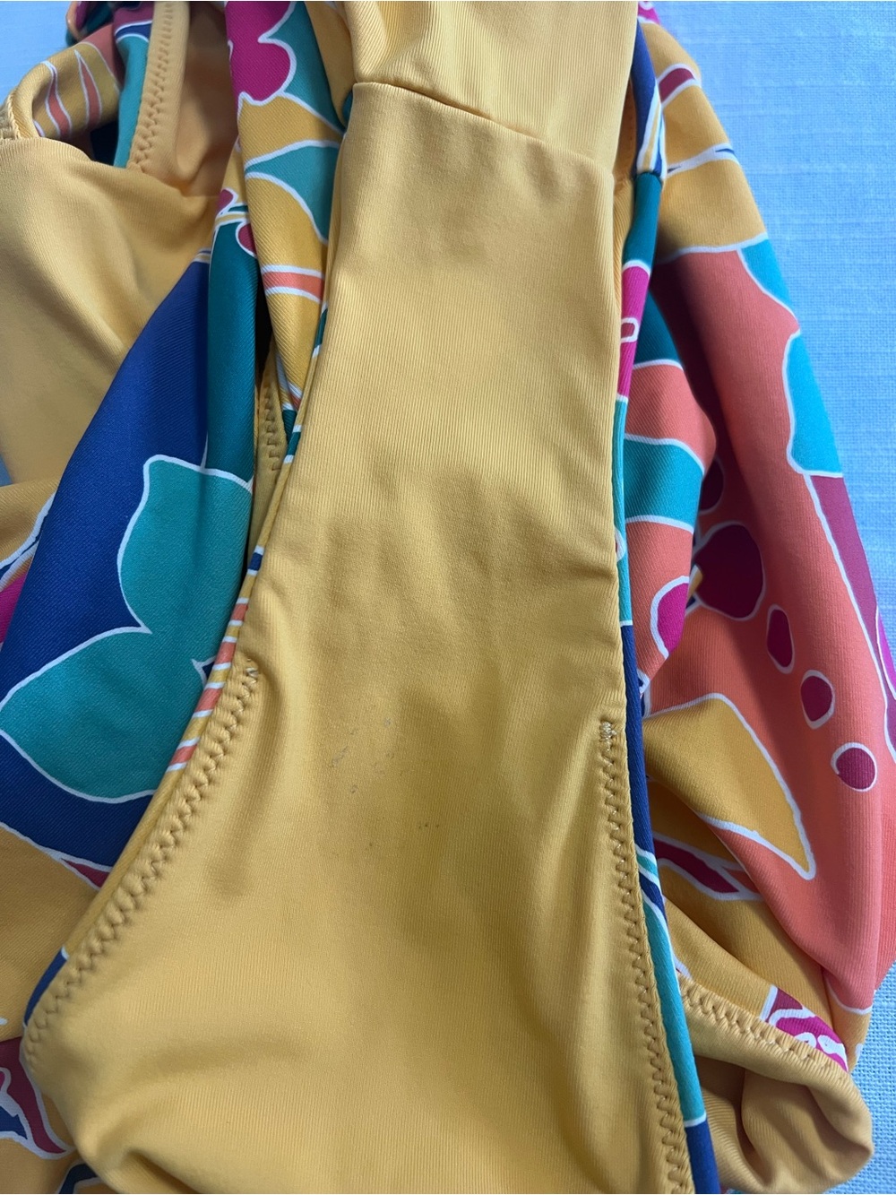 Marine Layer Plunge One Piece Swimsuit Medium Hibiscus Tropical Hawaiian Large - Picture 13 of 15